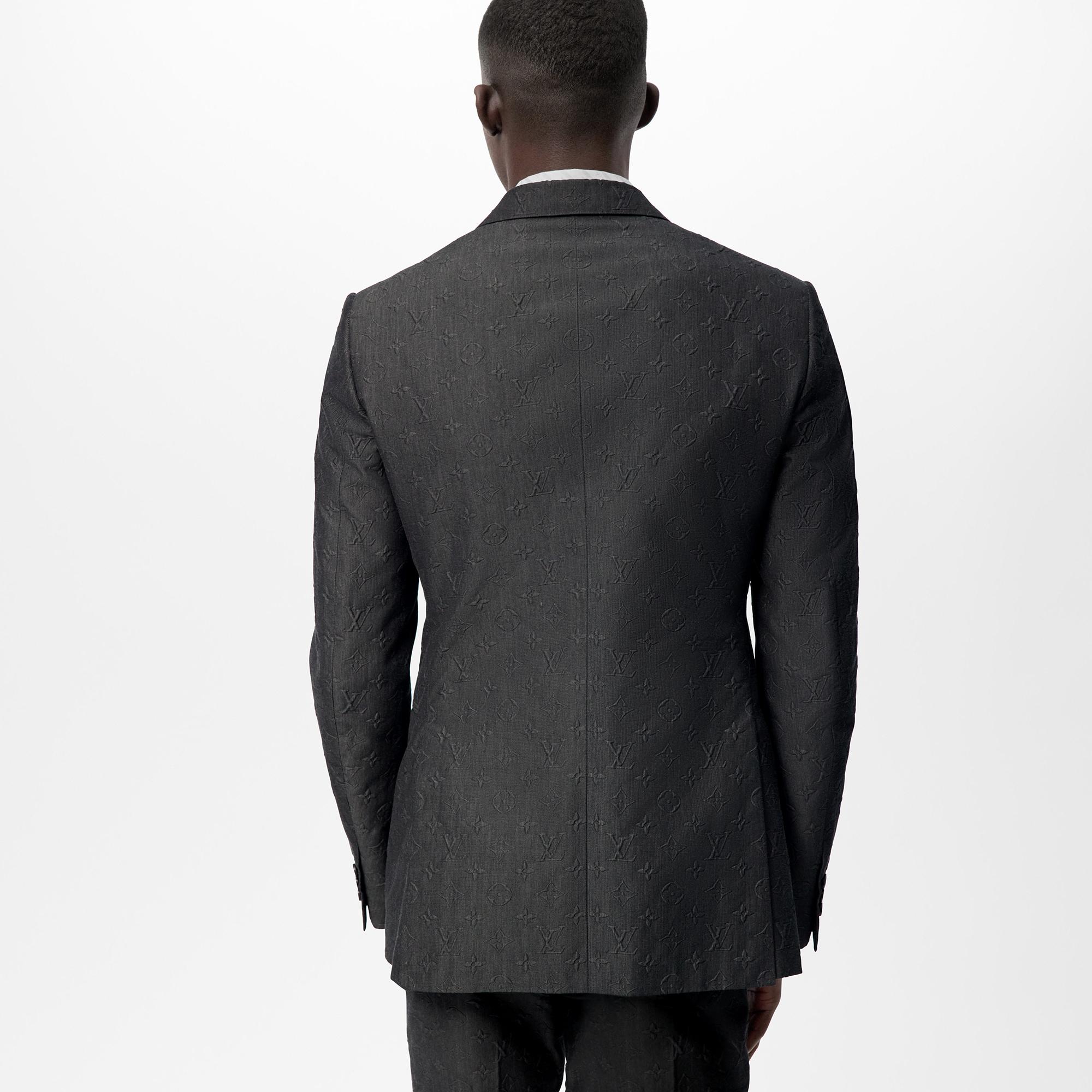 LVSE SingleBreasted Embossed Monogram Jacket Men ReadytoWear